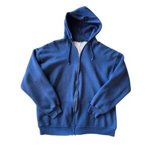 Vintage Faded Navy Thermal Lined Crafted With Pride USA Made L/XL Hoodie Jacket